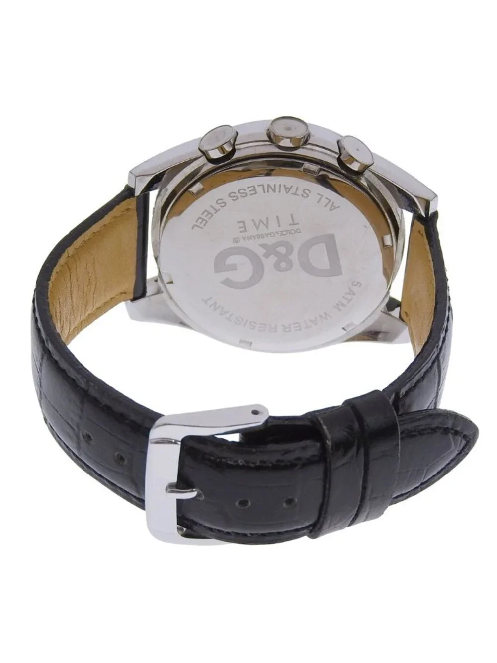 Dolce & Gabbana Sandpiper Stainless Steel Embossed Leather Quartz Chronograph